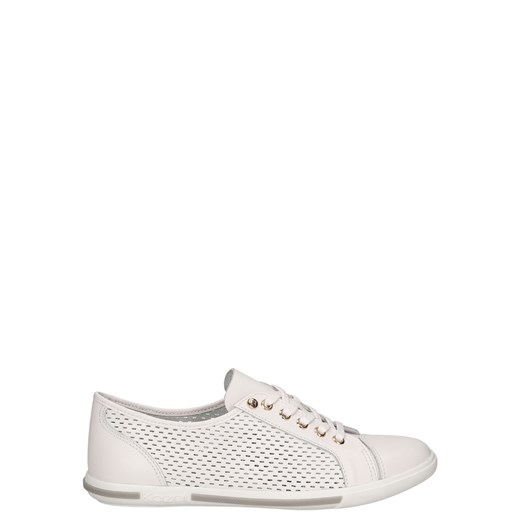 Białe buty sportowe kazar-com szary abstrakcyjne wzory
