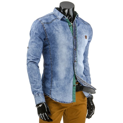 Koszula męska jeansowa (dx0949) dstreet niebieski casual
