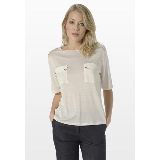 SILK JERSEY T-SHIRT WITH DECORATIONS stefanel zielony jersey