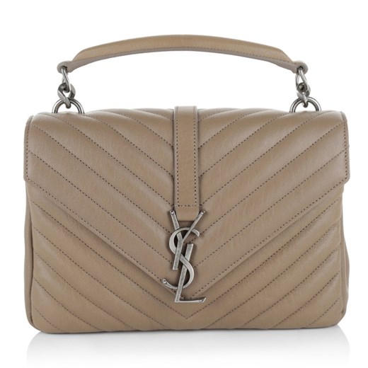 "YSL Monogramme Medium Bag Beige torebki beżowy, srebrny" fashionette szary klasyczny