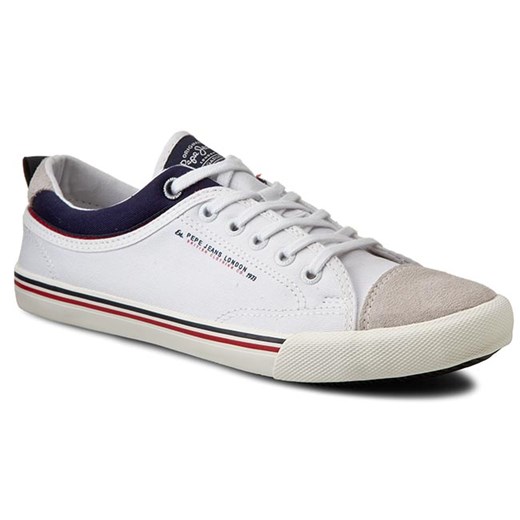 Tenisówki PEPE JEANS - Britt Piping PMS30198 White 800 eobuwie-pl szary casual