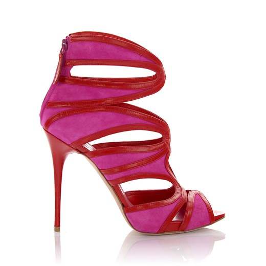 Alexander McQueen Sandały peep toe skórzane różowe budapester-com rozowy lato