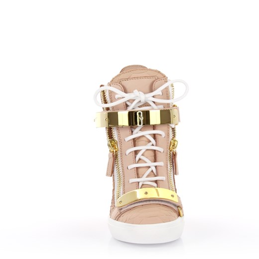 Giuseppe Zanotti Sneakersy na koturnie Lorenz Golia różowe budapester-com brazowy na koturnie