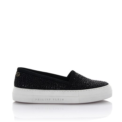 Philipp Plein Sneakersy Slip On zamszowe czarne cyrkonie budapester-com czarny bez zapięcia