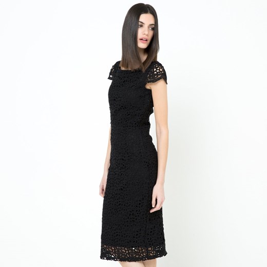 Sukienka ołówkowa z gipiury la-redoute-pl czarny bawełna