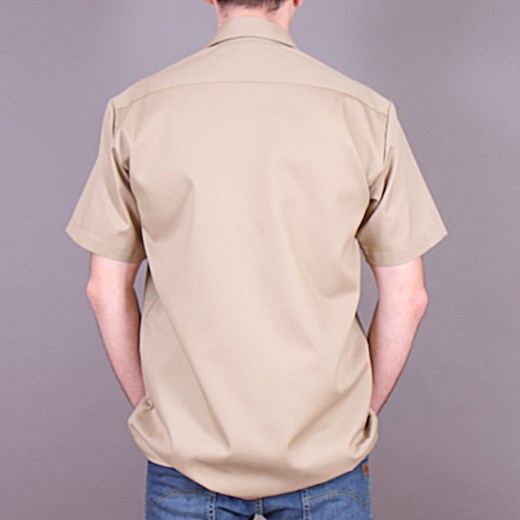 Koszula Dickies 1574 Short Sleeve Work Shirt - Khaki brandsplanet-pl bezowy szorty