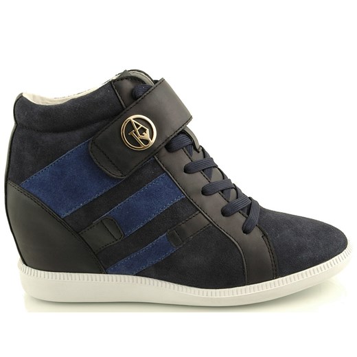 Sneakersy Armani Jeans A55C4 73 5R Blue 2051-078 zebra-buty-pl czarny Botki skórzane