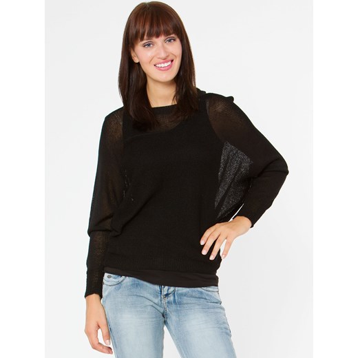 SWETER Z CIENKIEJ DZIANINY yups czarny dzianina
