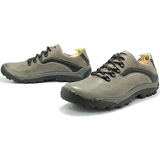 KENT 268 SZARY - Polskie solidne buty trekkingowe ze skóry naturalnej sklep-obuwniczy-kent szary skóra