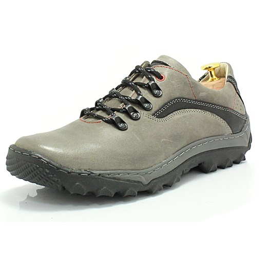KENT 268 SZARY - Polskie solidne buty trekkingowe ze skóry naturalnej sklep-obuwniczy-kent szary sportowy