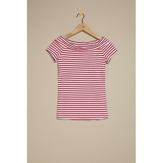 striped elasticated t-shirt terranova rozowy jersey