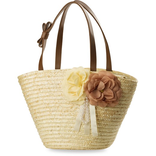 TOREBKA DAMSKA PLAŻOWA KOSZ KOSZYK SHOPPER BAG world-style-pl bezowy lekkie