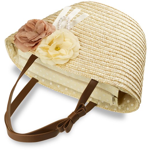 TOREBKA DAMSKA PLAŻOWA KOSZ KOSZYK SHOPPER BAG world-style-pl bezowy oryginalne