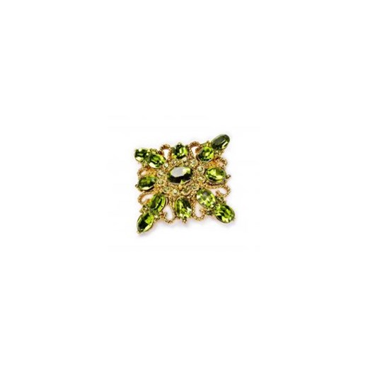 Broszka zielona kiara-sztuczna-bizuteria-jablonex zielony złota