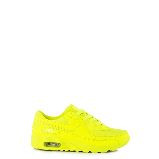Limonkowe Buty Sportowe Zoja born2be-pl zolty płaska podeszwa