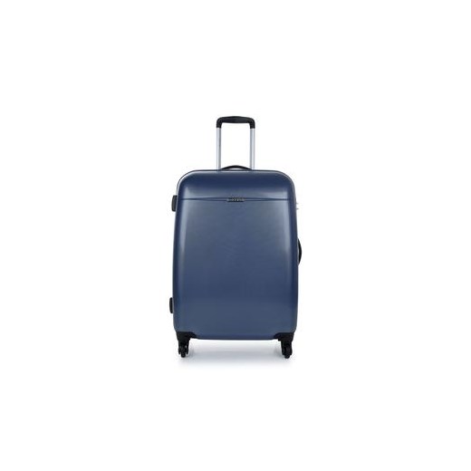 Puccini PC005 średnia walizka z poliwęglanu niebieska royal-point niebieski na kółkach