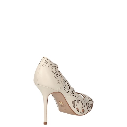 Kremowe czółenka peep toe kazar-com zielony Czółenka peep-toe