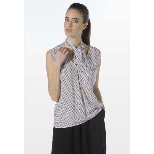 TOP WITH COLLAR PATTERN stefanel szary lato