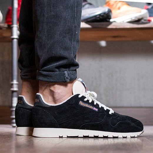 Buty męskie sneakersy Reebok Classic Leather UJ V67817 sneakerstudio-pl czarny skóra