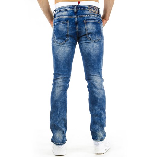 Spodnie jeansowe męskie (ux0570) dstreet niebieski elastan