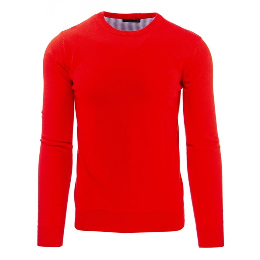 Sweter męski czerwony (wx0741) dstreet czerwony wiosna