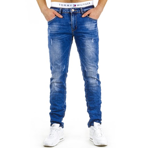 Spodnie jeansowe męskie (ux0581) dstreet niebieski bawełna