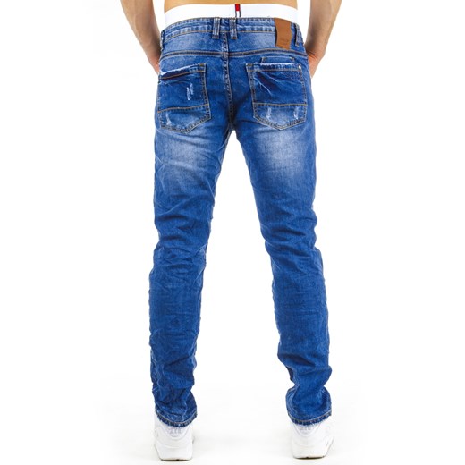 Spodnie jeansowe męskie (ux0581) dstreet niebieski elastan