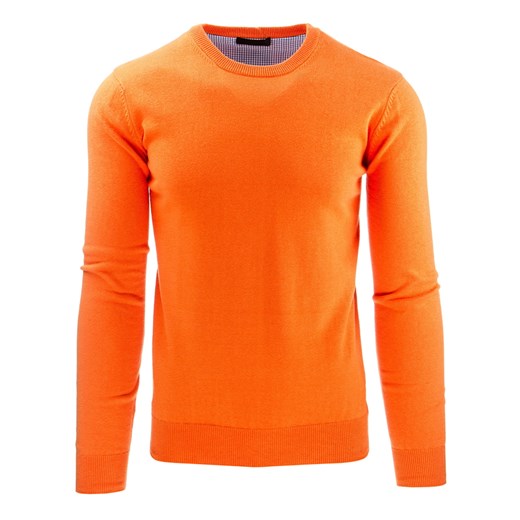 Sweter męski pomarańczowy (wx0743) dstreet pomaranczowy wiosna
