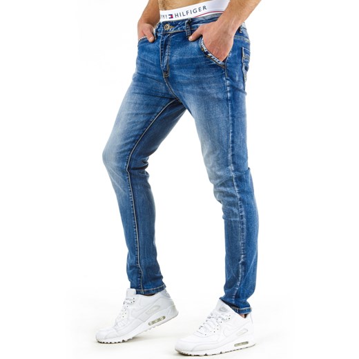 Spodnie jeansowe męskie (ux0573) dstreet niebieski casual