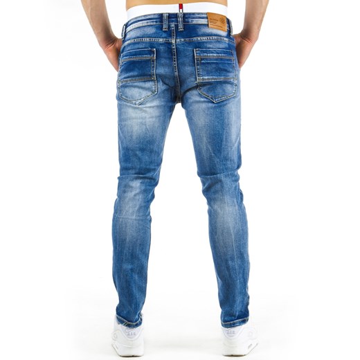 Spodnie jeansowe męskie (ux0573) dstreet niebieski elastan