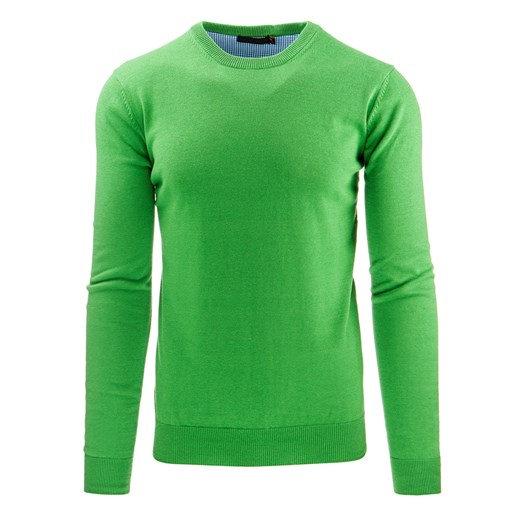 Sweter męski zielony (wx0744) dstreet zielony wiosna