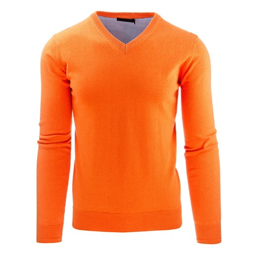 Sweter męski pomarańczowy (wx0754) dstreet pomaranczowy wiosna