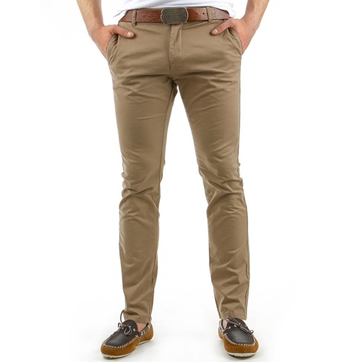 Spodnie męskie chinos cappuccino (ux0561) brazowy  s36 DSTREET