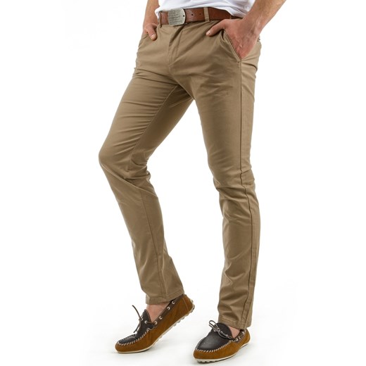 Spodnie męskie chinos cappuccino (ux0561) brazowy  s36 DSTREET