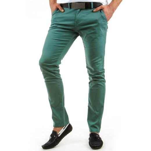 Spodnie męskie chinos zielone (ux0563) zielony  s35 DSTREET