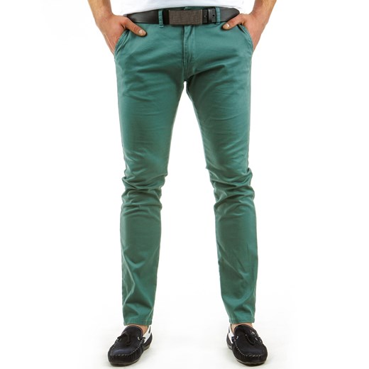 Spodnie męskie chinos zielone (ux0563)  zielony s32 DSTREET