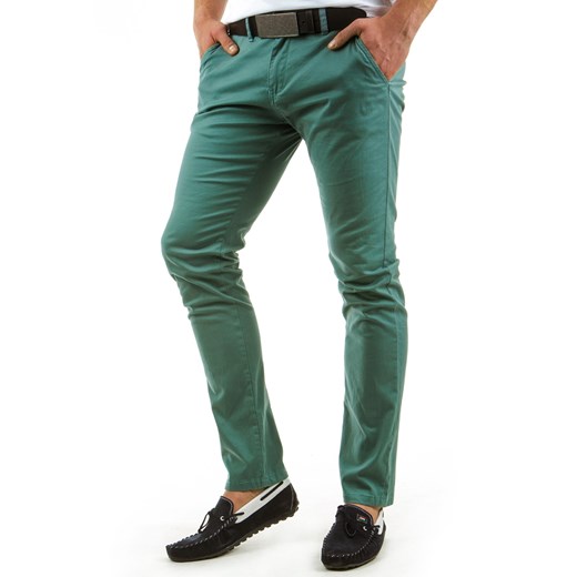 Spodnie męskie chinos zielone (ux0563)  zielony S33 DSTREET