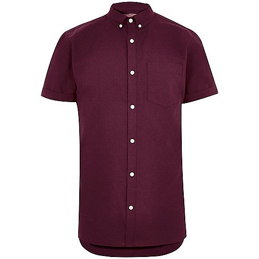 Red short sleeve Oxford shirt  River Island   