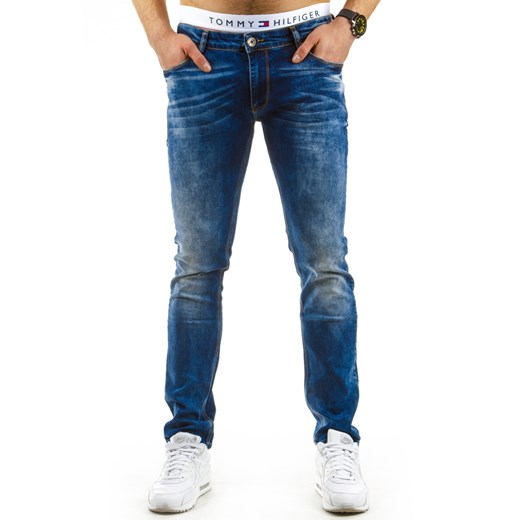 Spodnie jeansowe męskie niebieskie (ux0643)