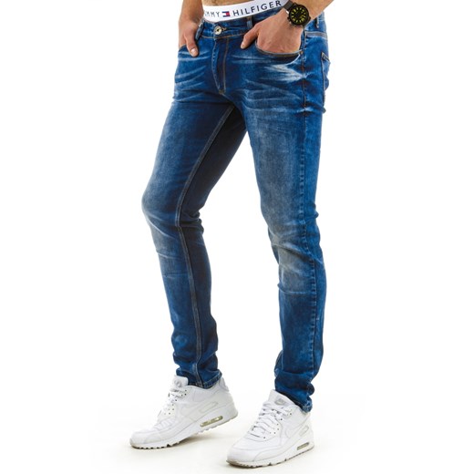Spodnie jeansowe męskie niebieskie (ux0643)