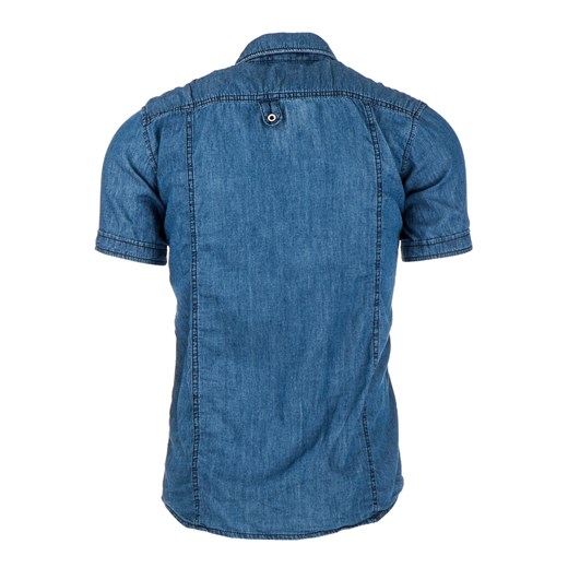 Koszula męska jeansowa (kx0629) niebieski Jeans XL DSTREET