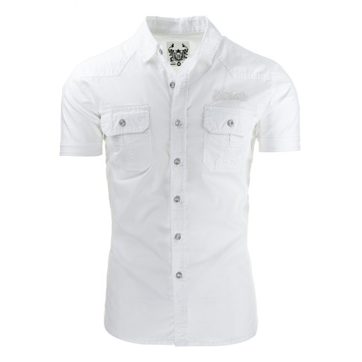 Koszula męska biała (kx0634) szary  XXL DSTREET