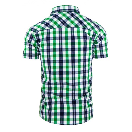 Koszula męska zielono-granatowa (kx0651)  zielony XL DSTREET