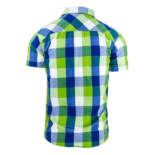 Koszula męska zielono-niebieska (kx0647)  niebieski L DSTREET