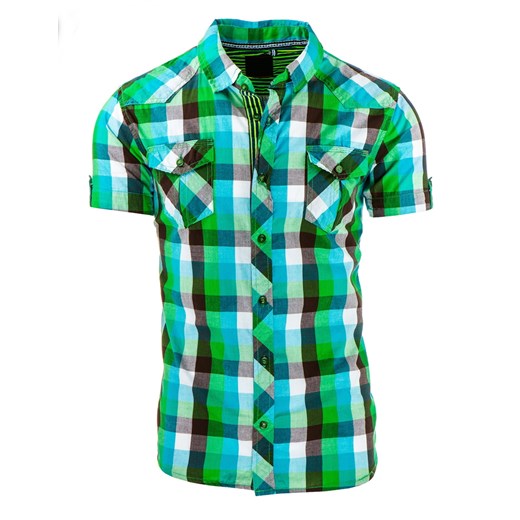 Koszula męska zielona (kx0648) turkusowy  3XL DSTREET