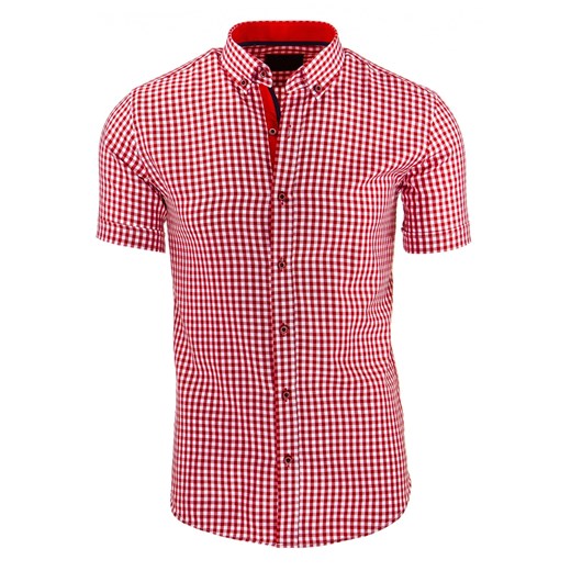 Koszula męska czerwona (kx0667) rozowy  L DSTREET
