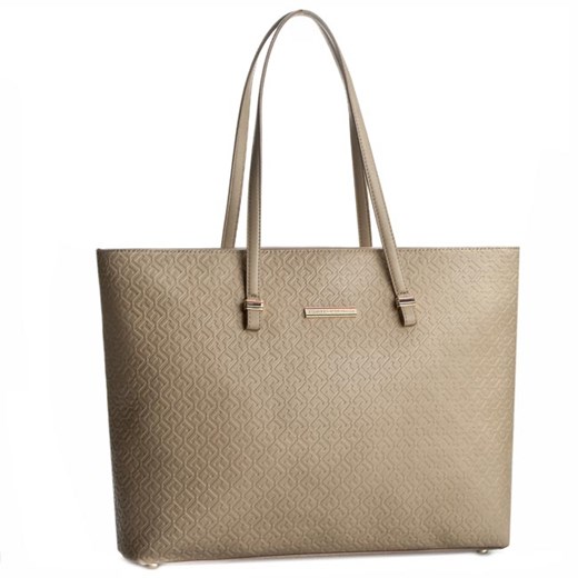 Torebka TOMMY HILFIGER - Th Emboss Tote AW0AW01606 Dune 011 bezowy Tommy Hilfiger  eobuwie.pl