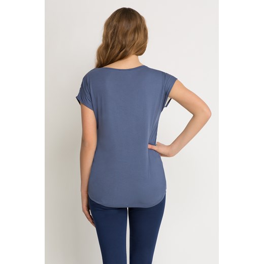 T-shirt bimaterial z nadrukiem niebieski Orsay M orsay.com
