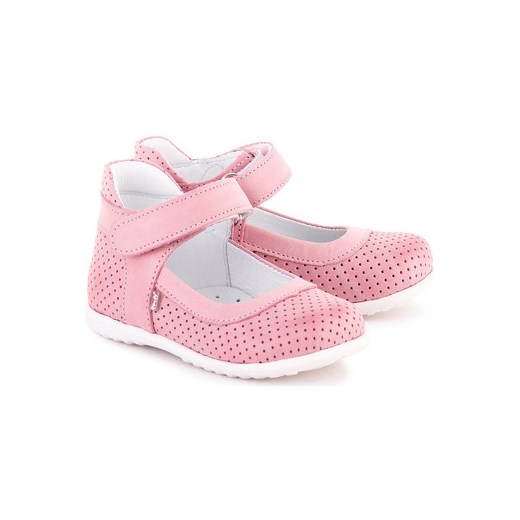 Emel  Baleriny Dziecko Roczki - Różowe Skórzane Sandały Dziecięce - E2430  Emel  Emel 21 Spartoo