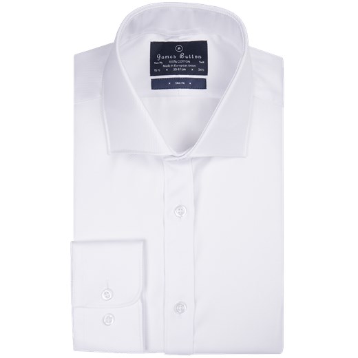 Plain White Two-Ply Cotton Luxury Twill Slim Fit Shirt